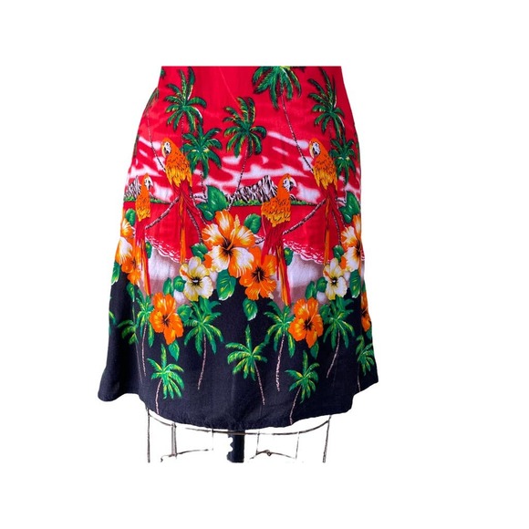 Cleopatra Multi-ColorTropical Parrot Floral Sleeveless Tie Back Dress Size M - Picture 5 of 7